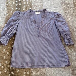 Nation LTD Blue Striped Women's Top